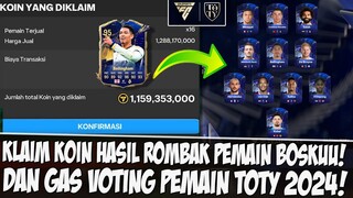 PEMILU TOTY 2024 FC MOBILE!! KLAIM KOIN HASIL ROMBAK!! GAS VOTING TOTY 2024 DI EA SPORT FC 24 MOBILE