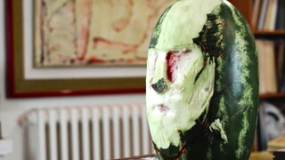 A watermelon that strayed into the painting area——