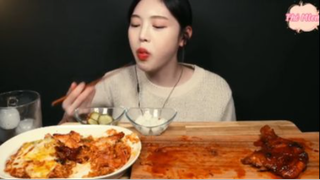 Đùi gà rán Jamaica BBQ và Doria kim chi thịt xông khói phần 6 #mukbang
