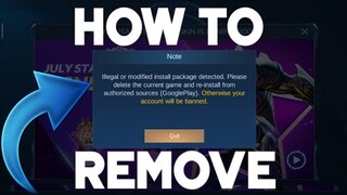 FIX ILLEGAL OR MODIFIED INSTALL PACKAGE DETECTED IN MOBILE LEGENDS 2020
