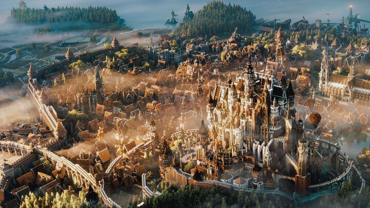 【Minecraft 4K】Bốn năm, hàng trăm triệu ô vuông, thành phố sử thi thời trung cổ: Thành phố rìu