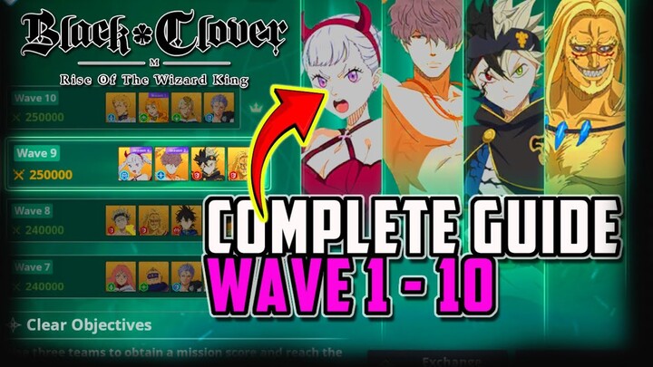 [F2P Guide] Best Team to Beat 10 Wave Charge - Black Clover M