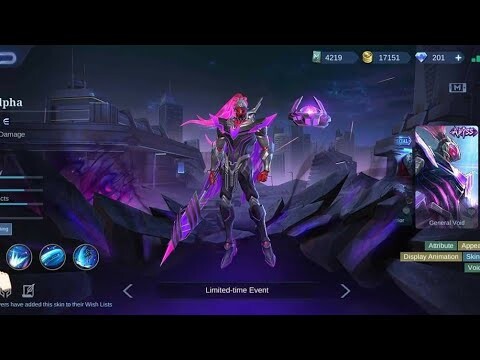 Entrance Animation of Alpha, General Void Supervillain Skin - Mobile Legends