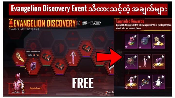 Event အသစ်ဖြစ်တဲ့ Evangelion Discovery || လေထီး Skin Free အပိုင် || PUBG Mobile