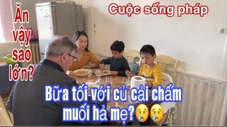 Bữa ăn tối đơn giản với củ cải chấm muối hả mẹ/salade cá ngừ /Cuộc sống Pháp Cathy Gerardo