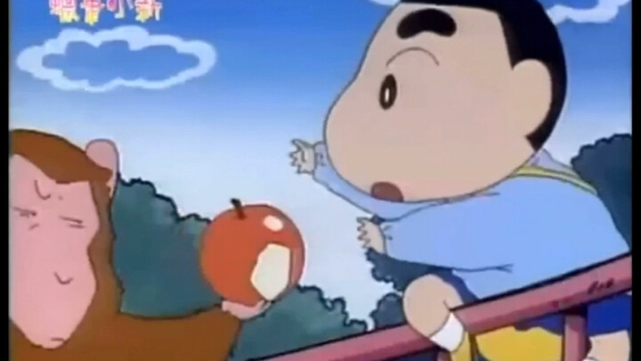 Shin-chan chắc hẳn là người duy nhất có thể lấy được thức ăn từ con khỉ!
