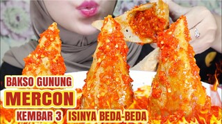 MISTERIUS! BAKSO GUNUNG LAVA KEMBAR 3 MERCON PEDAS | ULUL ASMR MUKBANG INDONESIA