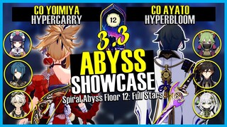 C0 Yoimiya-Yunjin Vape HyperCarry x C0 Ayato-Kuki HyperBloom 3.3 ABYSS FLOOR 12 | Genshin Impact