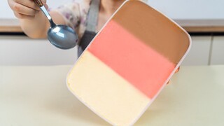 Gelas tiga warna ekstra besar, di mana Anda akan menggali sendok pertama?