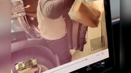 A scene caught by Tesla’s Sentry Mode! The kid got out of the car, worried the door would scrape the