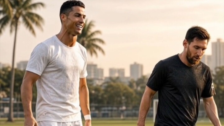 Two Legends. One Field #shorts #usa #ronaldo #messi #ai