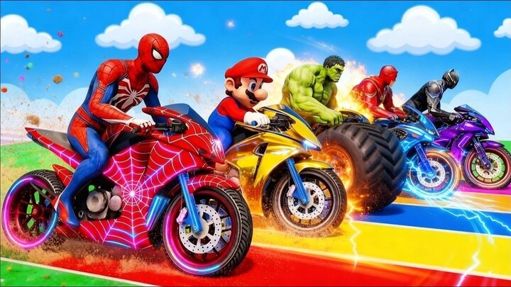 SPIDER-MAN against TUNG TUNG TUNG SAHUR on Motorcycle in RAINBOW SPIDERS BRIDGE | GTA MULTIVERSE 1