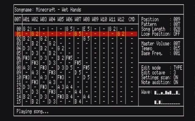 เล่น C418 - Wet Hands ด้วย Moonblaster