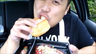 ASMR EATING SOUNDS - BEEF CARPACCIO, BREAD ROLLS AND BANANA DRINK