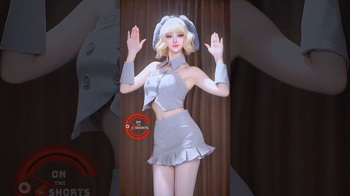 Grey Bunny Girl Cute Dance  Bunny Girl Cosplay #shorts