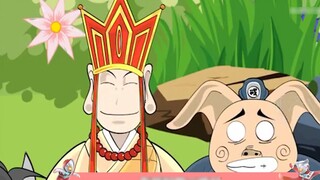 Sembilan animasi yang diadaptasi dari Perjalanan ke Barat: Biksu Tang versi Jepang memegang pistol, 
