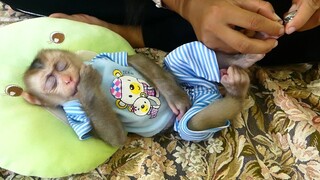 Beautiful My Little Baby Maki Very Sleeping Well While Mom Cleaning Nails