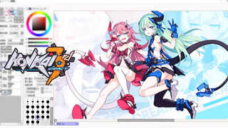 Menggambar karakter Honkai Impact dengan SAI