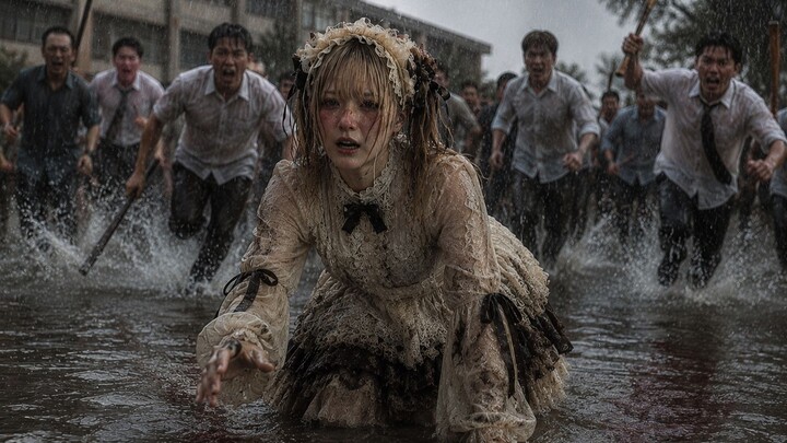 The school has been hit by 100 consecutive days of torrential rain, yet students have turned on each