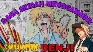 drawing anime chainsaw man,denji