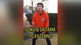 Goku and Saitama play Tennis anime goku saitama dragonball onepunchman manga fy