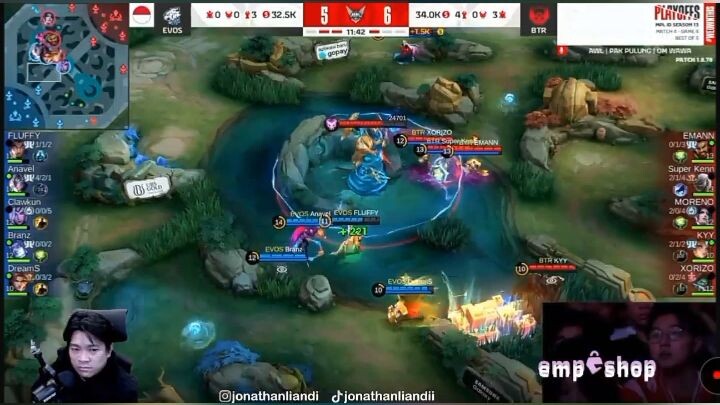 play off evos vs btr game ke tiga