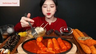 Món Hàn : Thưởng thức cơm cuộn, bánh gạo cay siêu to 2 #mukbang