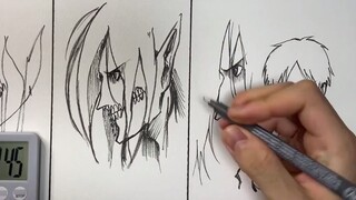 30 detik/3 menit/30 menit, Eren Yeager seperti apa yang bisa kamu gambar?