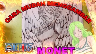 cara mudah menggambar anime one piece, Monet part.2