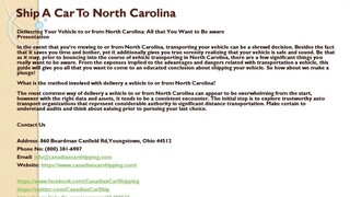 Ship A Car To North Carolina