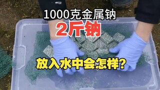 What happens if 2 kilograms of sodium are put into water?