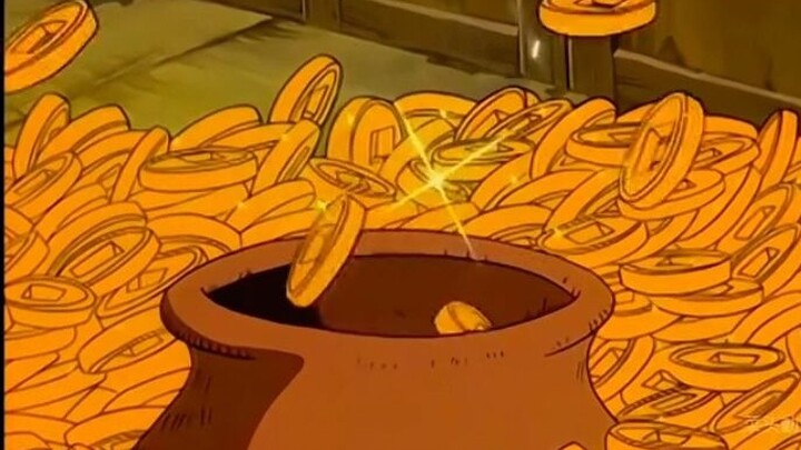 The man used the money in the jar to make more money, built a mansion and lived a life of luxury.