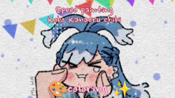 speed painting kobo kamaeru chibi 🎨COLORING✨☔