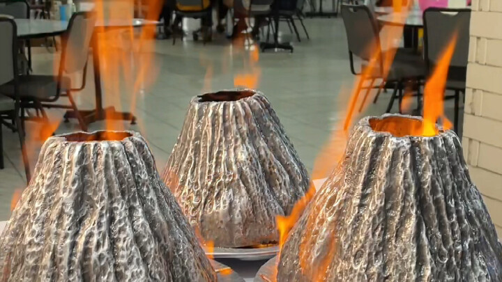 Thai Cuisine: Unique Shrimp Dish — Volcano Flame Shrimp with a Rich, Smoky Flavor and a Truly Ritual