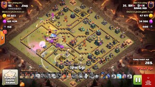 BASE HALL 14 THỦ 15 LƯỢT CHƯA NÁT TRONG TRẬN WAR ELITE 50 vs 50 - COC - Trận 4 #game