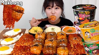 🔥불닭쌈🔥 드디어 먹어봤어요!!!! | 매운 팽이버섯, 불닭볶음면 | Buldak rice paper wraps Mukbang