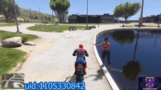 Người nhện nhảy mô tô trong GTA 5 (Người nhện đóng thế & Nhảy)  #game #gta5