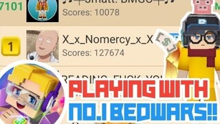 Playing with NO.1 Player in Bedwars!! [BlockmanGo 1.11.35]