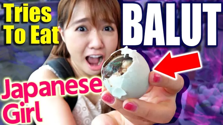 Japanese Girl ENJOYS a Balut for the first time