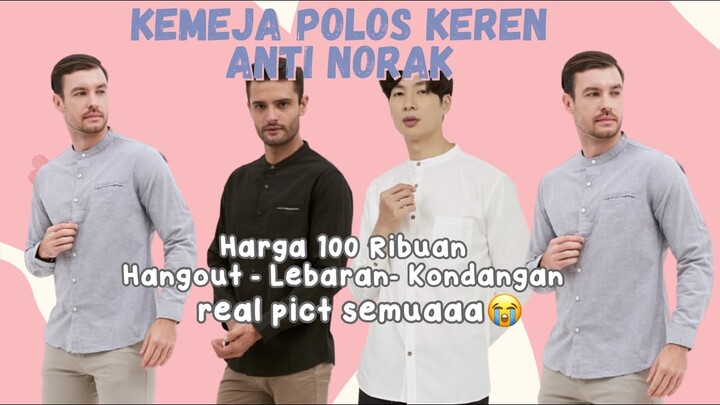 Shopee haul Kemeja pria Murah Rekomendasi baju lebaran dan kondangan kemeja lengan panjang ala Korea