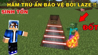 Thử Thách Chống Đại Dịch Zombie | Bằng Cách Tạo Lase Bảo Vệ Hầm Trú Ẩn | TRONG MINECRAFT PE..!!