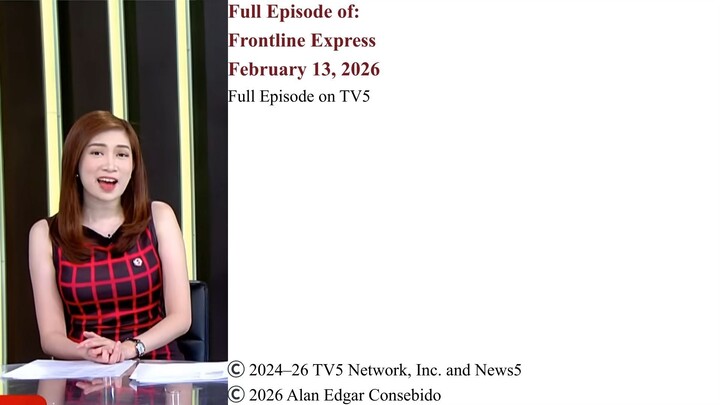 Full Episode on TV5 | Frontline Express – February 13, 2026