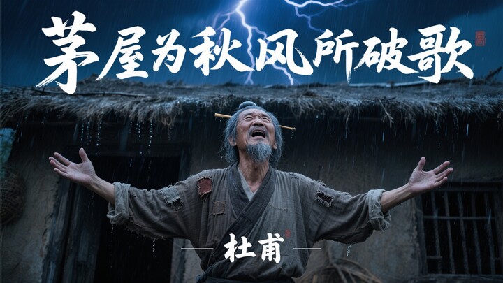ละครสั้นสร้างจาก AI บทกวี “กระท่อมถูกพายุฤดูใบไม้ร่วงพัดพัง” ของตู้ฝู่