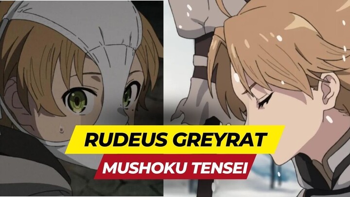 Rudeus Greyrat, protagonis Mushoku Tensei yang reinkarnasi dari pria tidak berguna, menjadi kuat