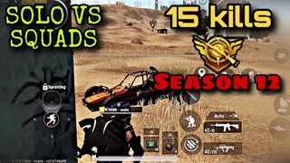 15 KILLS SOLO VS SQUAD CROWN TPP ASIA | IPHONE XR GAMEPLAY [PUBG MOBILE]