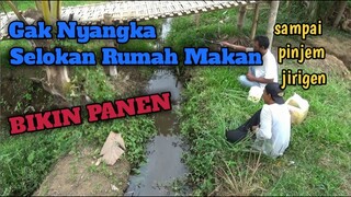 Mancing Di Selokan Di Dalam Area Rumah Makan - PANEN NILEM DAN TAWES BROO!!