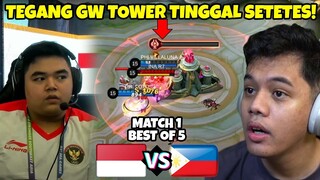 TEGANG GW TEGANG DI GRAND FINAL MATCH 1 INI!! TOWER TINGGAL SETETES GILAAA!! INA VS PH MATCH 1