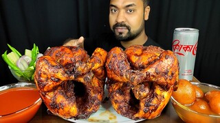 TWO WHOLE GRILLED CHICKEN, GULAB JAMUN, SALAD, TOMATO SAUCE, SOFT DRINK MUKBANG ASMR EATING SHOW ||