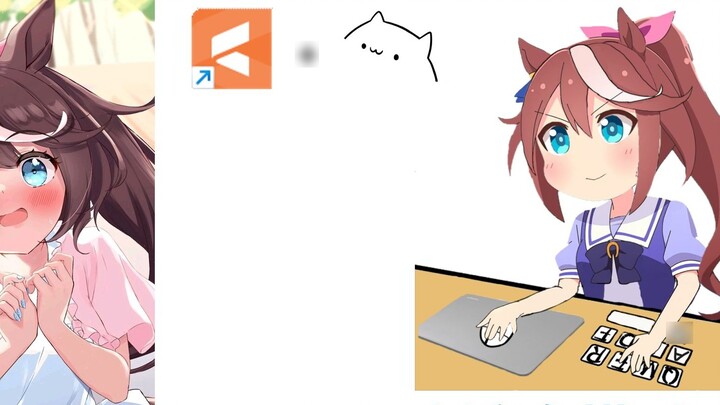 [Thú cưng để bàn tự chế] Uma Musume: Triển lãm mô hình bongocat Hoàng đế biển Đông Trung Quốc xinh đ