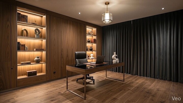 Luxury Home Office — Executive Minimalist Workspace